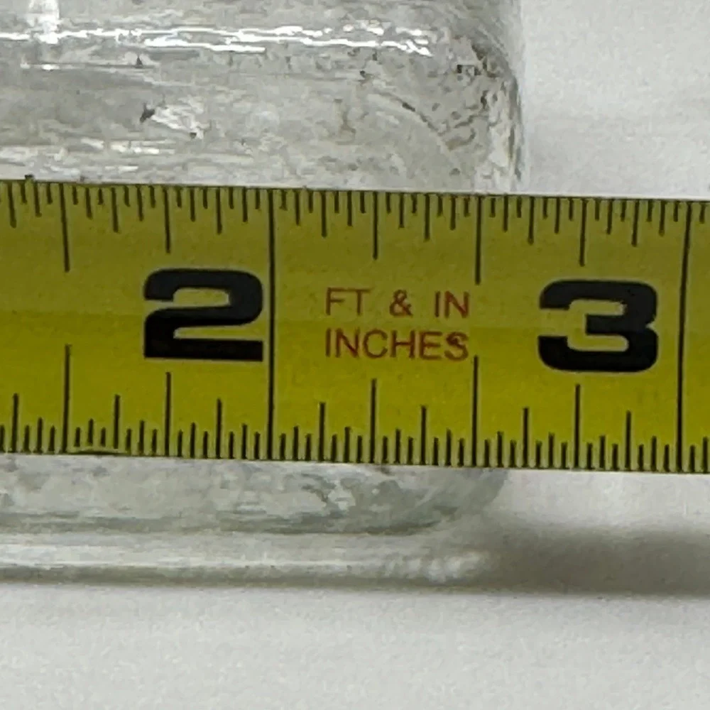 Vintage Clear Glass Decanter Bottle Embossed Colonial House with Stopper‎ 5.25in